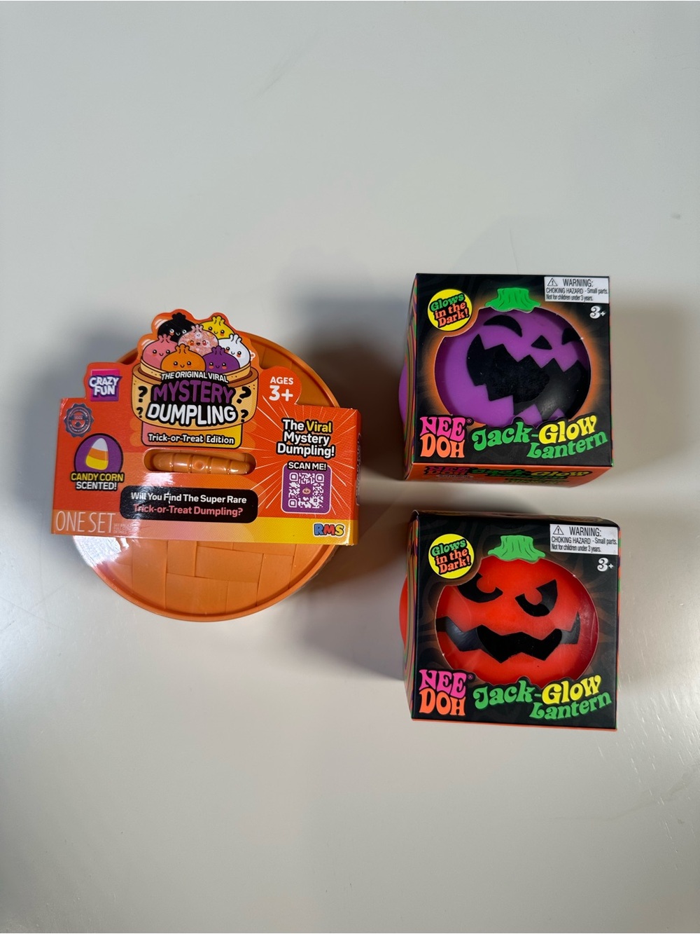🎃👻 NeeDoh Jack Glow Lantern & RMS Mystery Dumpling - Bundle of 3 💜🧡